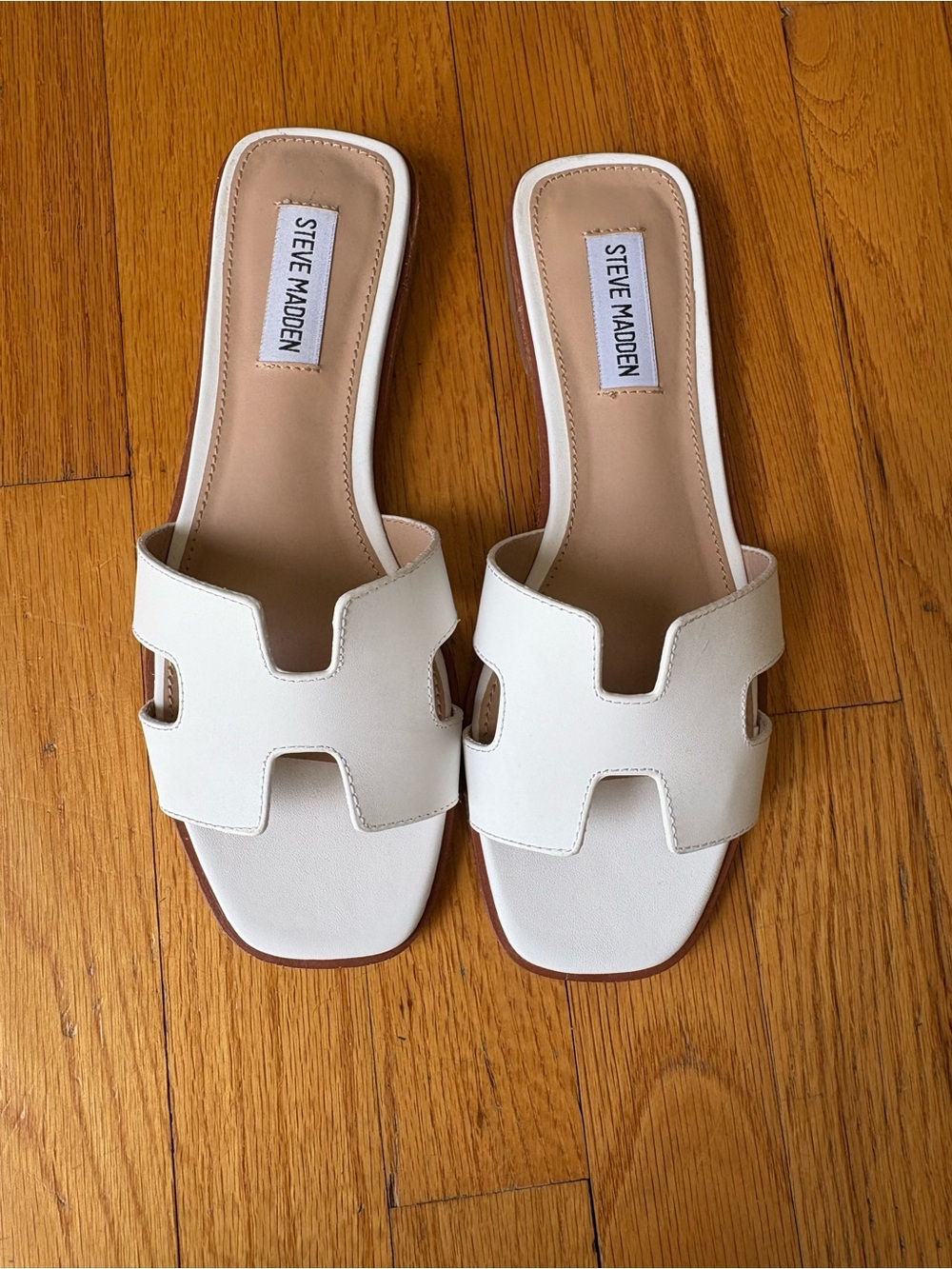 Steve Madden Ivory Cutout Slide Mules